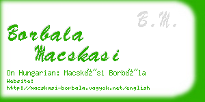 borbala macskasi business card
